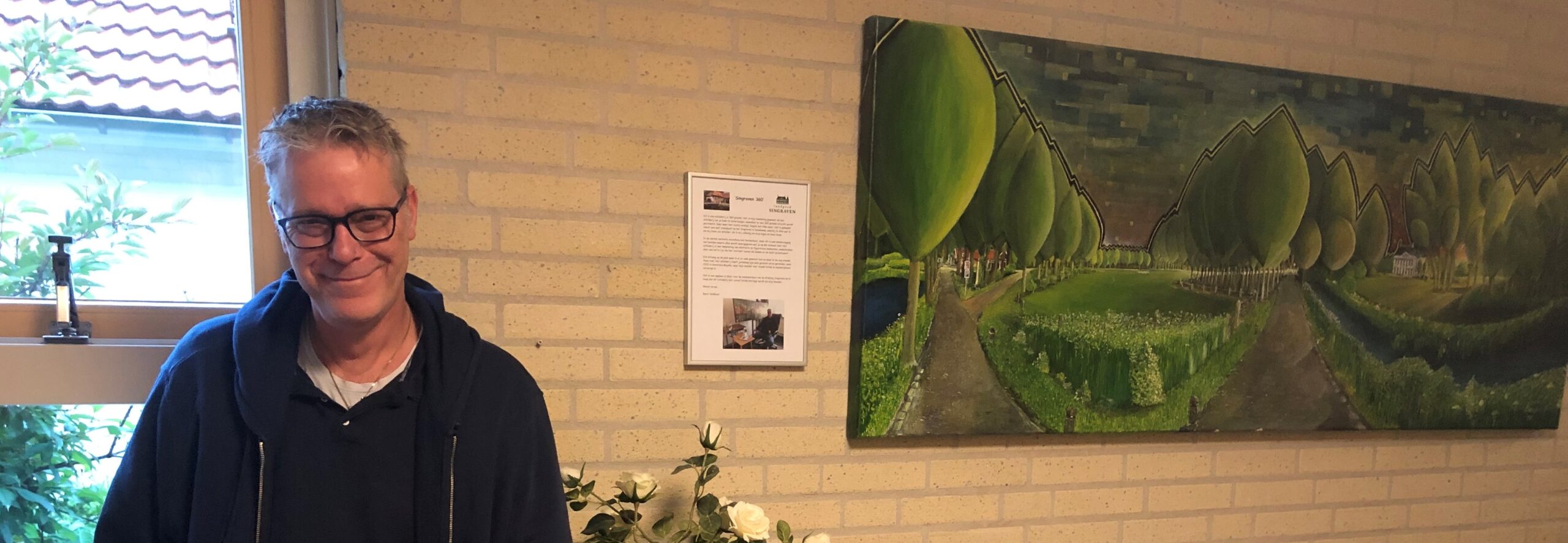 Berni Veldboer met zijn Singraven schilderij